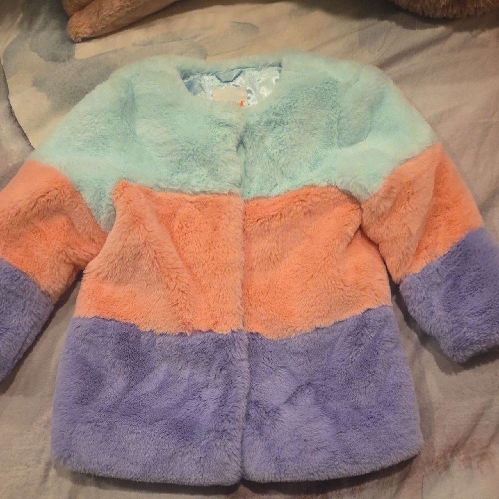 Cat & Jack Multicolor Faux Fur Kids Jacket
